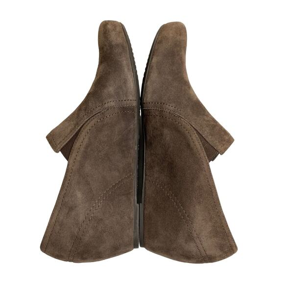 Paul Green Munchen Brown Suede Loafer Shoe Women Sz 7.5 Hidden Wedge Slip On - Picture 4 of 12